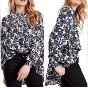 Free People Flowers In Her Hair Smock detail Tunic Top